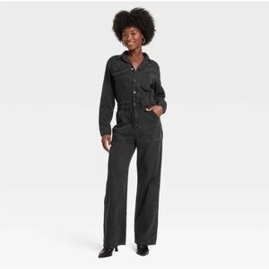 Universal Thread Women’s Long Sleeve Utility Denim Jumpsuit Size 6
